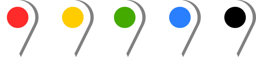 Poster - location pointer pin or you are here marker hotspot symbol sign icon set with 3d shadow effect. vect