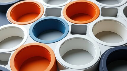 Poster - Abstract Colorful Cylinders Arrangement: A Modern Design Composition