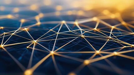 Poster - abstract network connection with glowing nodes and lines