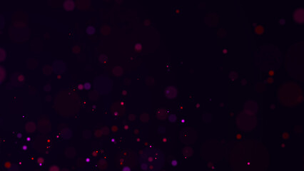 Poster - Abstract dust particles with blue light on dark background. Science backdrop with moving glittering dots. Flying particles with effect bokeh. 3d rendering.