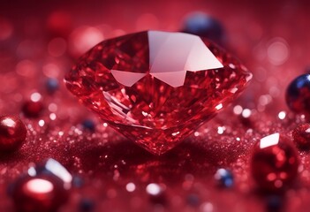 Poster - sapphires sparkles texture red diamond gems christmas background shine abstract pattern decoration holiday design glow decor year blur bright light celebrate celebration glowing sparkle shiny