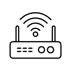 Poster - Wireless router icon vector illustration for internet connection wifi network device modem setup access point