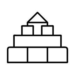 Poster - Outline illustration of a building block tower for kids education and creative play time fun learning toy