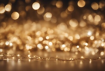 Poster - sparkle round festive abstract golden bokeh background banner christmas lights wide format space copy defocused beautiful colours shiny holiday celebration blur design magic year blurred party