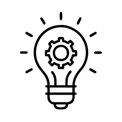 Poster - Light bulb with gear inside icon vector illustration for idea innovation and solution concept