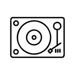 Poster - Vinyl record player illustration for dj music turntable vintage audio equipment graphic design vector