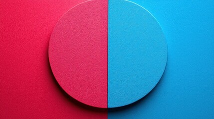 Poster - Abstract Bi-Color Circular Composition: A Study in Red and Blue