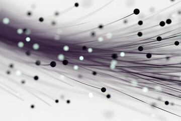 Poster - Colorful abstract design featuring strands and dots creating a dynamic visual effect