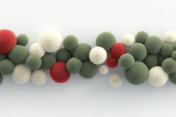 Poster - Colorful arrangement of spherical decorations in red, white, and green hues