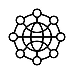 Poster - Global network connection icon vector illustration for internet and communication concept design