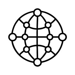 Fototapete - Globe network connection icon vector illustration for global communication and technology design 90