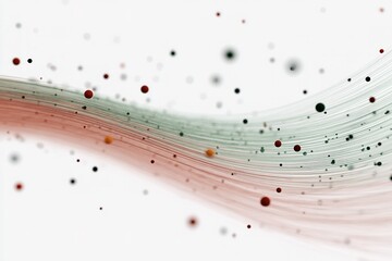Fototapete - Modern abstract composition with colorful spheres and flowing lines creating a dynamic visual effect