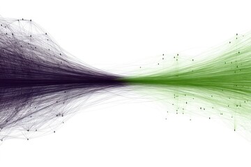 Poster - Data visualization depicting a network flow with contrasting colors showcasing relationships and connections