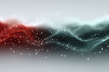 Fototapete - Colorful abstract waves with particles creating a mesmerizing visual experience in a digital art format