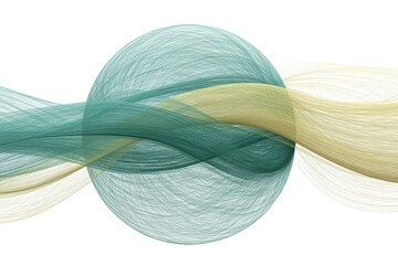 Poster - Colorful swirling lines creating a modern abstract design with a circular element in a minimalist style