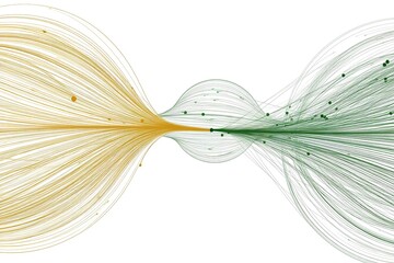 Poster - Visualization of flowing data streams illustrating connection and divergence in a complex network