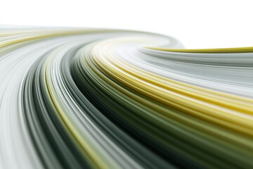 Fototapete - Colorful abstract design showcasing smooth flowing lines in shades of green, yellow, and white against a light background