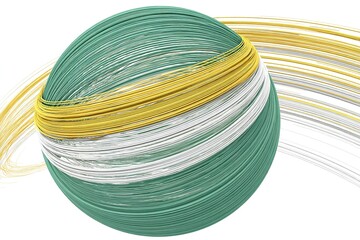 Poster - Colorful abstract sphere with flowing lines representing movement and energy in a dynamic composition