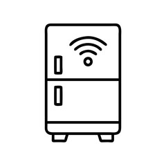 Poster - Find smart refrigerator wifi connected appliance kitchen home technology modern design fridge freezer 90s style