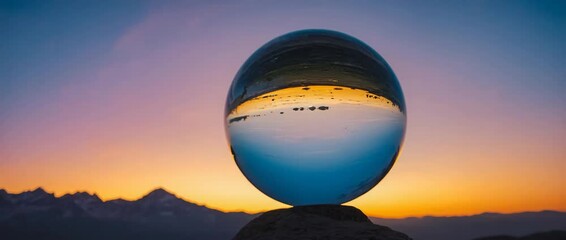 Aufkleber - hot air balloon at sunset