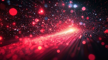 Poster - Red Galaxy: A Cosmic Tunnel of Light and Stardust