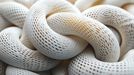Poster - Intricate Network: Abstract 3D Render of Intertwined Tubular Structures