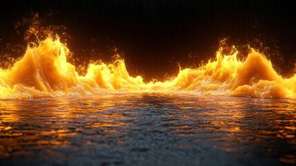 Poster - Fiery Liquid Inferno: A Digital Art Masterpiece