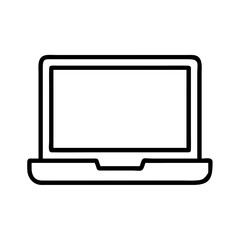 Poster - Laptop computer vector icon for technology and business concept device outline design element