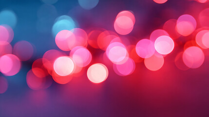 Poster - Pink red blue bokeh lights background for christmas holiday celebration and festive mood abstract wallpaper