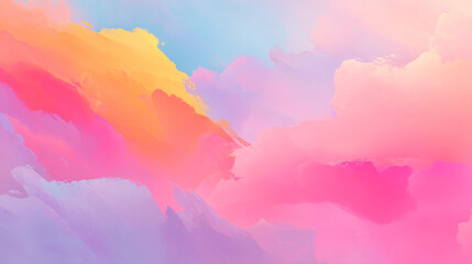 Poster - Pastel clouds background abstract watercolor sky painting texture gradient soft colors wallpaper design