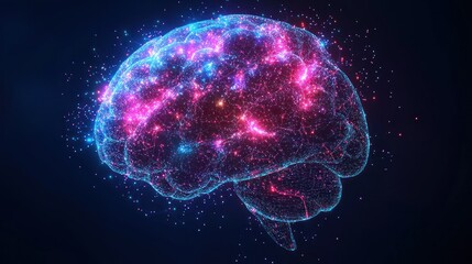 Poster - Abstract Glowing Brain: Neural Network Visualization