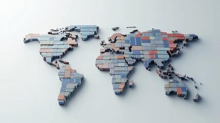 Poster - Global trade dynamics illustrated with container shipments world map infographic modern environment aerial view economic concepts