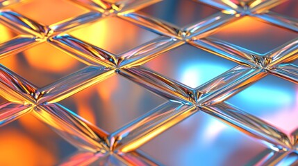 Poster - Shimmering reflective surface artistic display digital art abstract environment close-up view modern aesthetics
