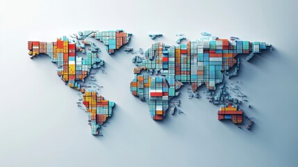 Poster - Global connectivity through colorful map design digital art modern space aesthetic viewpoint visual concept