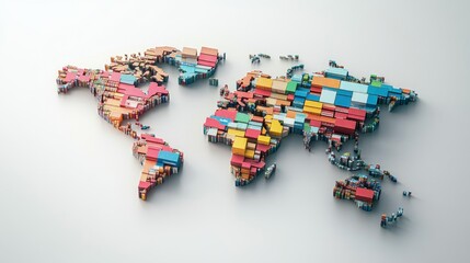 Poster - Global mapping of colors visual representation of world borders digital art contemporary design top-down view creative concept