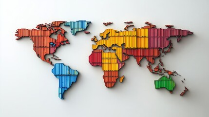 Poster - global trade map visualization colorful container representation business insights modern office spa