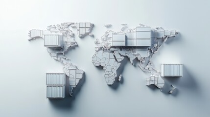 Poster - global trade and logistics strategy world map infographic digital artwork modern design visualizatio