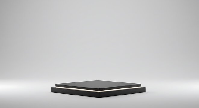 Minimal product podium with soft lighting and color background.