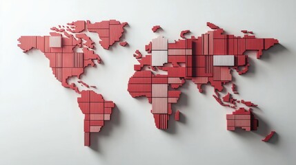 Poster - Global data visualization artistic world map representation modern office infographic style minimalist design
