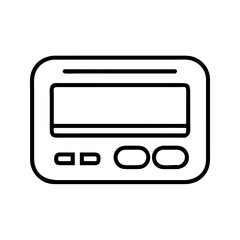 Poster - Vector line art of a pager beeper icon for mobile communication device for business use case