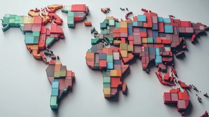 Poster - global trade landscape colorful shipping containers illustrating economic interconnectedness modern 