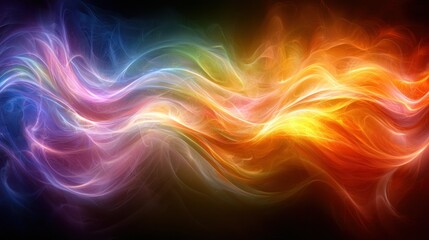 Poster - Abstract Colorful Energy Waves: A Symphony of Light and Color