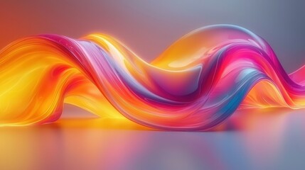 Poster - Abstract Colorful Wave: A Vibrant Digital Art