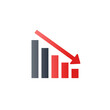 © molypond - Bar Graph Showing Decline with Red Arrow on Transparent Background