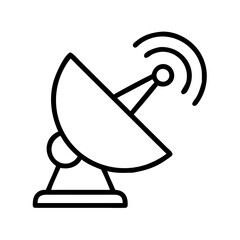 Poster - Satellite dish antenna vector illustration for communication technology and signal transmission design