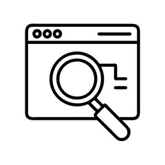 Poster - Website search engine optimization seo magnifying glass icon for web design and development