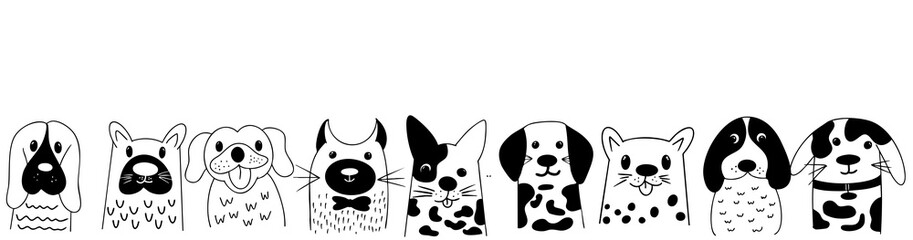 Fototapete - dog doodle cute clipart element design