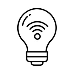Poster - Smart wifi light bulb vector icon illustration for iot and smart home automation concept design