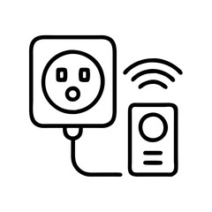 Poster - Smart plug wifi outlet vector icon illustration for home automation and iot technology use