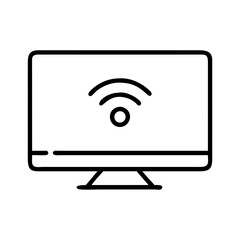 Poster - Smart tv wifi connection icon vector illustration for television wireless network signal 90